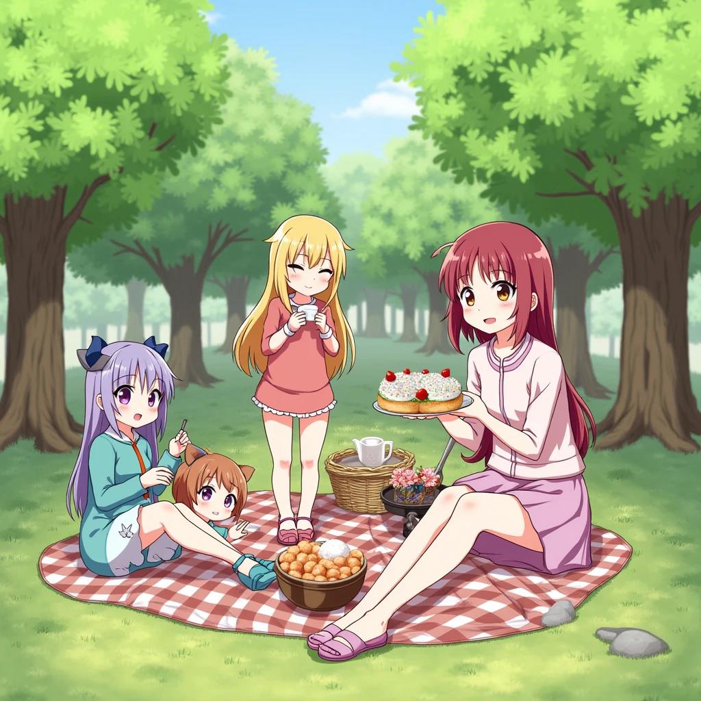 Anime Picnic. And there should be a guy with dark red hair and 7 other characters.