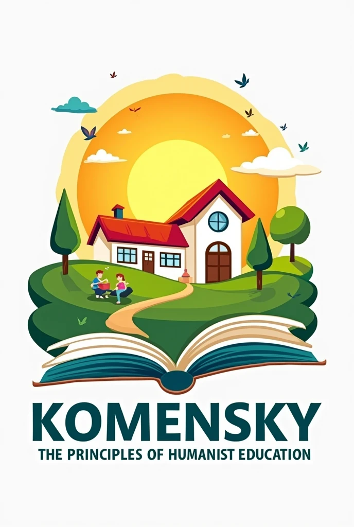 Primary school logo with a focus on humanist education called Komensky in Spanish, please