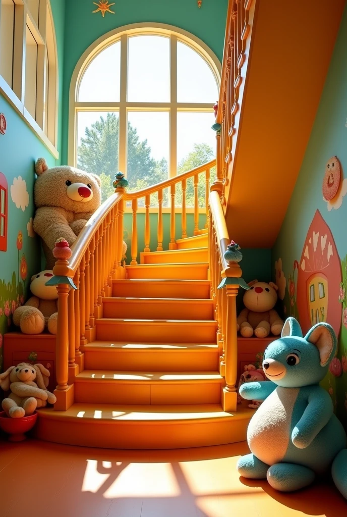 Staircase for children to access the second floor