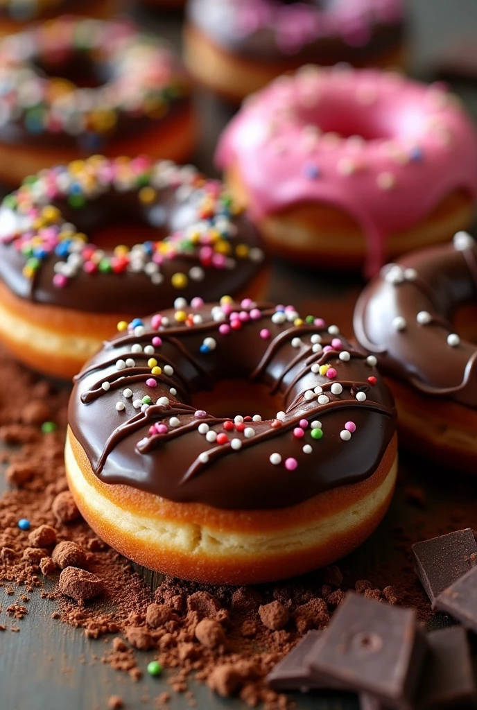 DONUTS WITH CHOCOLATE