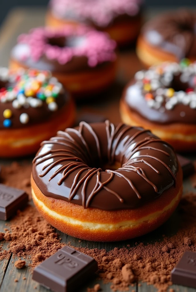 DONUTS WITH CHOCOLATE
