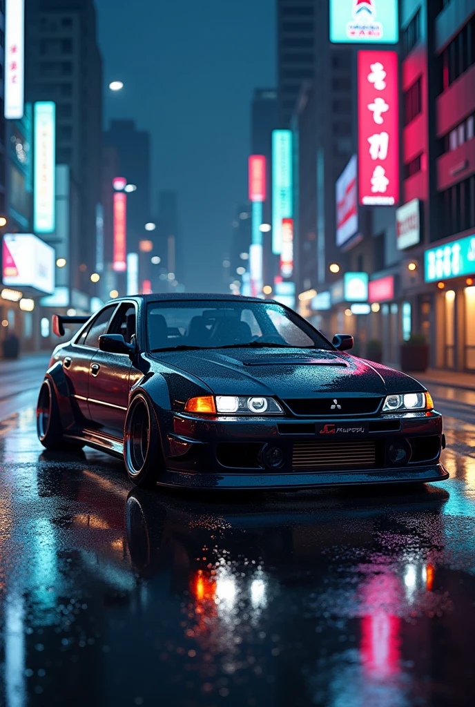 a lowdown Mitsubishi Grandis with thelowdown.com widebody kit styling