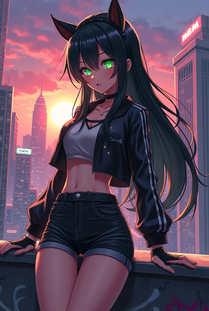 Sexy balck hiar anime girl no nood