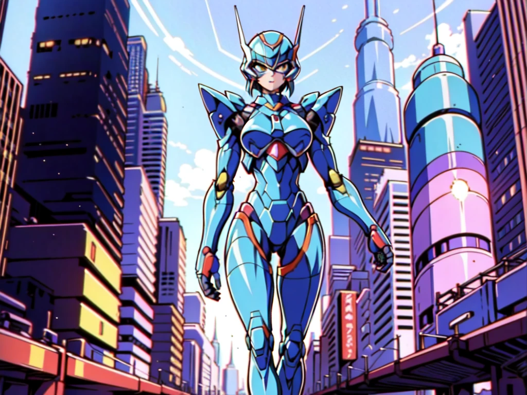 short hair, street, emo, BLACK hair, white eyes, eyeliner, apocalypse, (astronaut, girl, road, city,  fortified suit, ((blue:1.5) plugsuit), short hair, outdoors, cinematic light,  medium breasts, covered navel, space helmet, muvluv, space helm, eva helmet,[legs bent, holding hands, scared