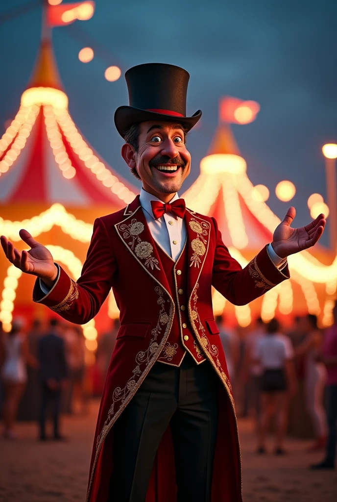 Ringmaster Big Head full body Realistic Details Realistic Style 4k 8k pic