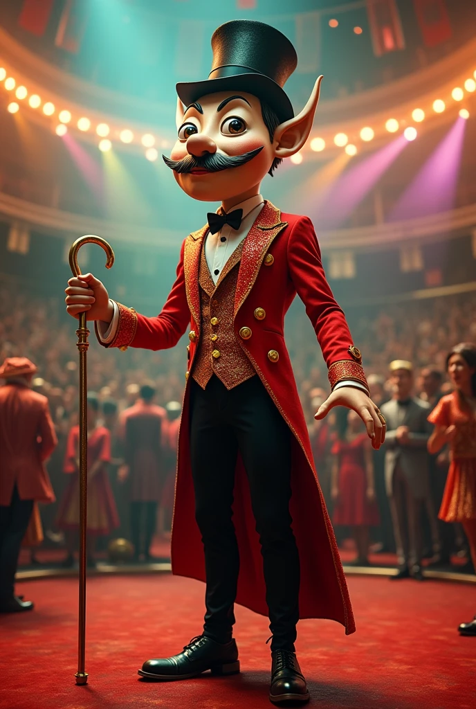 Ringmaster Big Head full body Realistic Details Realistic Style 4k 8k pic
