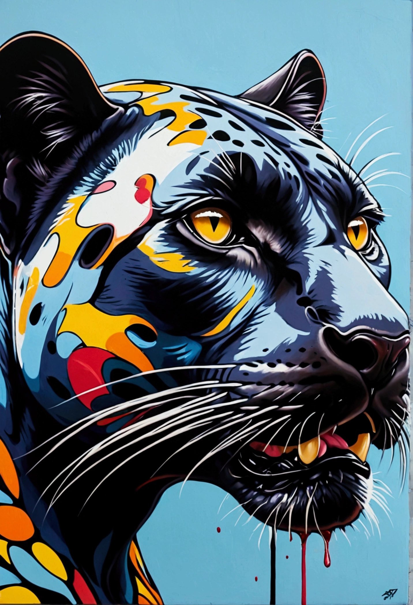 Panther, pop art, graffiti