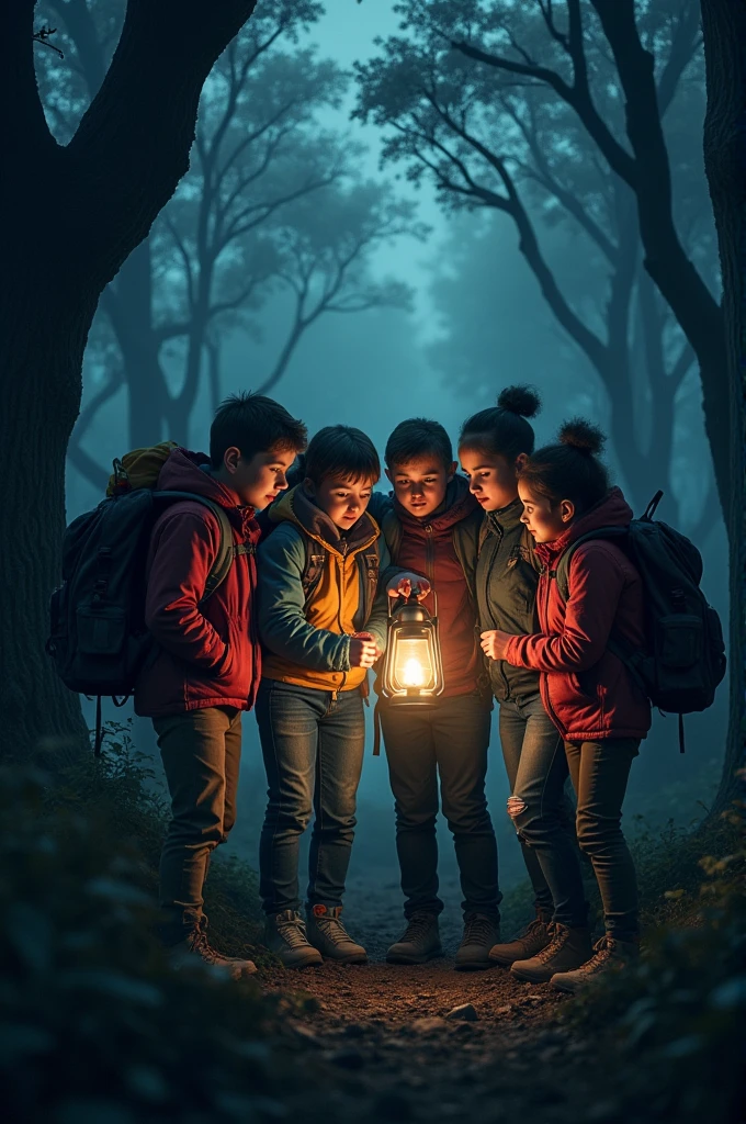 Band of young friends horror forest