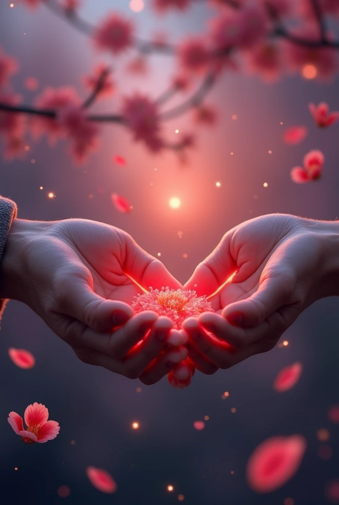 Hands intertwined by a red thread
