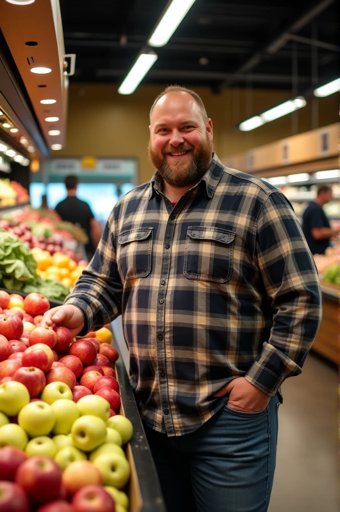 Big man in a store