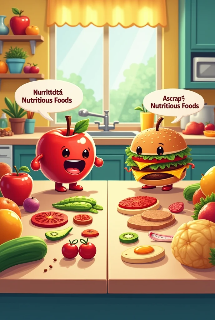 

3._ Create a comparative table with information on nutritious foods and non-nutritious foods (scrap).

