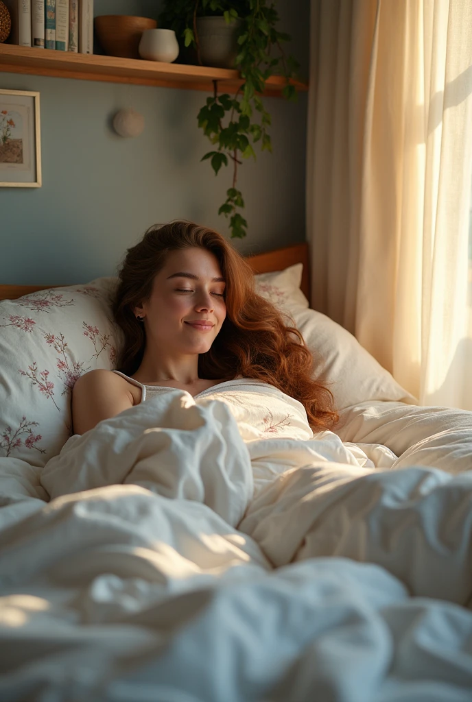 Create a new scene with the same person in bed.