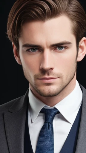 A very handsome English man, focus on the face. 