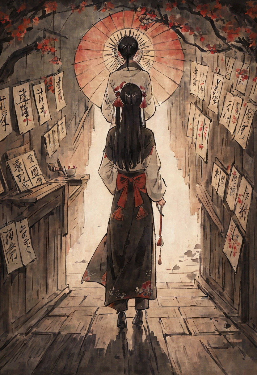 couple in a dark path seen from behind under an umbrella, art by atey ghailan, painterly anime style at pixiv, art by kantoku, in art style of redjuice/necömi/rella/tiv pixiv collab, your name anime art style, masterpiece digital painting, exquisite lighting and composition, inspired by wlop art style, 8k, sharp, very detailed, high resolution, illustration, anime, poster