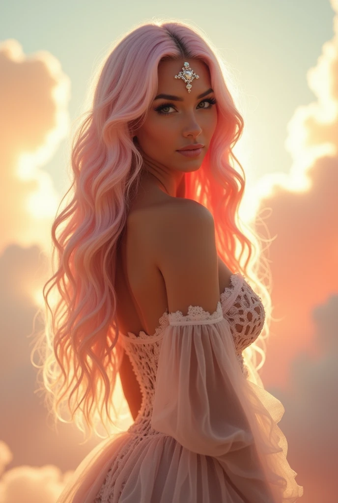 female, with beautiful VERY long thick light pink hair that reaches the knees with beach waves. Beautiful silver doe eyes. Light caramel skin tone. Extremely gorgeous and sensual. Very Small waist. Thigh gap. Wide hip. Bubble butt. Flat stomach. Very Big perky breasts. Sensual voice. Plump lips. Naturally gorgeous. Smooth perfect skin extremely gorgeous aneglic. Very small cute elf ears. Tiny diamond shaped gem on forehead in the middle. Long lashes. Extremely sexy. Vixen like
Silver eyes. NAKED. NO CLOTHES
