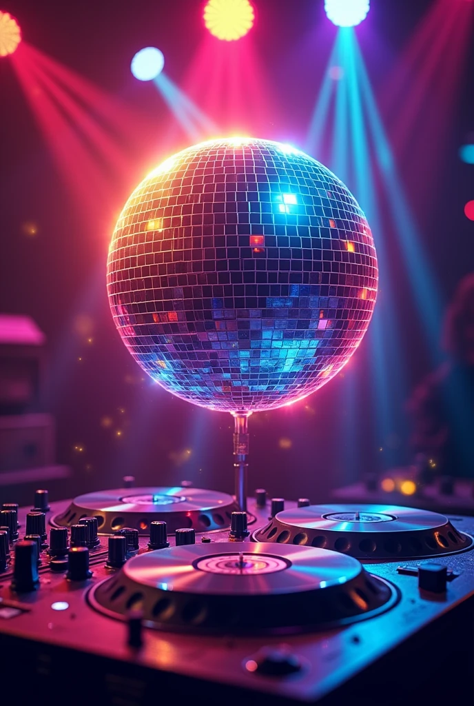 Logo DJ boule a facette spot light