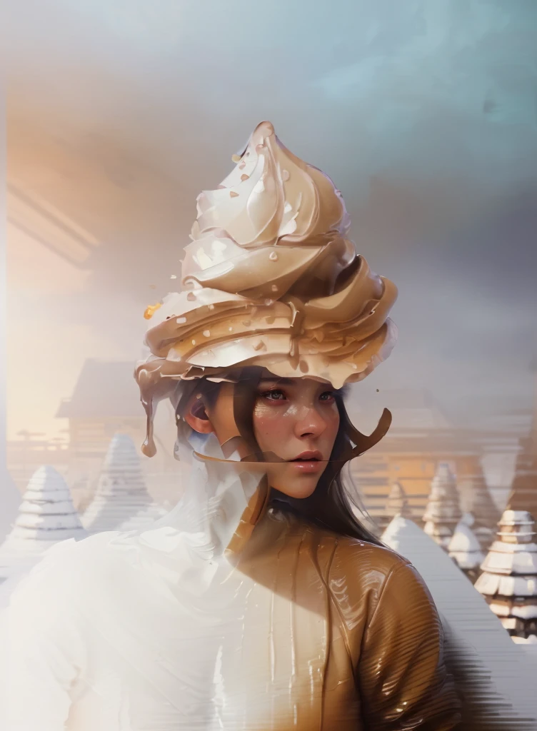 oil painting house futuristic round shape, made of waffles, roof made of icing, chimneys made of cinnamon sticks, sugar icing, glowing windows, beautiful door with decoration made of glaze,warm, cozy atmosphere, against the backdrop of a magical forest, intricate details Yanjun Cheng, trending on Artstation, digital art, casey baugh and james jean, wadim kashin. ultra realistic, wojtek fus, artwork in the style of guweiz, rutkowski ilya krenz nixeu wlop, painterly portrait