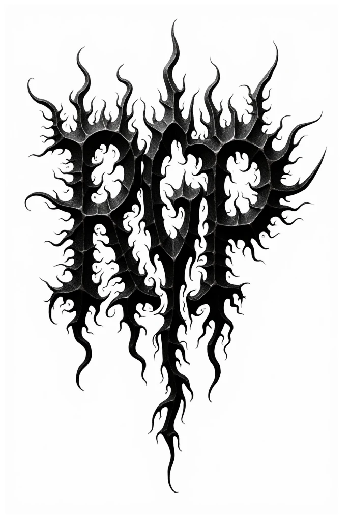 Create a black metal band style logo with the following 4 initials: R G M P
With a white background 
