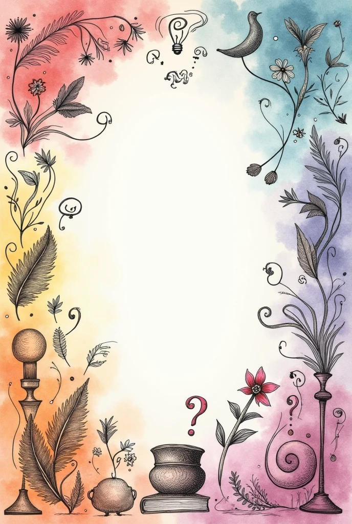 A QUESTIONNAIRE cover, but make it pretty with drawings related to a Questionnaire