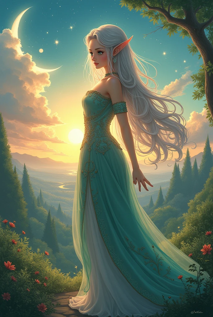 Anime Elf Sun and Moon