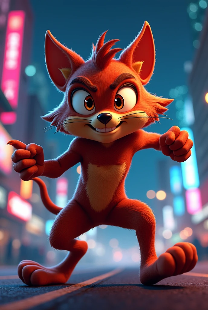 Have the adult Tasmanian devil from the luney toons with the full body flash suit , humanoid form ( in 3d style)