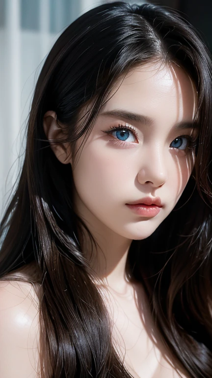 full body masterpiece, ultra realistic, 16k, high quality, incredibly detailed, dream aesthetic, dream atmosphere, cinematic, (sharp focus : 1.5), (photorealistic : 1.3), gothic (Gorgeous gothic girl), female beauty, defined jaw, square face, wonderful gothic girl (enchanting seductress), cinematic, detailed, 16k sharp focus, realistic. wonderful. Seductive (evil). black hair (realistic texture), highlighted, silky and shiny hair, detailed hair (realistic), (natural). wonderful detailed face (enchanting seductress). blushed cheekbones (rosy cheeks), tanned skin, (white skin) alabaster skin that seems to glow ethereally. Her attire is gothic. Voluptuous shape. turquoise blue eyes (evil eyes look). a symmetrical face ::2 gothic clothes + ArtStation Trends + fantasy art + realistic cloth + fractals in the background, loose hair --aspect 9:21 – enhance your unearthly beauty. realistic skin texture, pale white skin illuminated. realistic perfect shading. absurd, realistic textures. alone, alone, 1 girl. Looking at the viewer. muscular female body, hot body, toned body, defined muscles. big natural breasts, cleavage. pantyhose, gothic (black) dress (realistic texture). In different sex  positions at different angles. Bedroom background. incredibly real, best quality, photorealistic.  