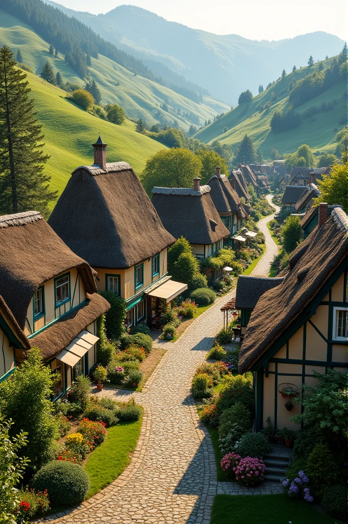 A beautiful village areal view