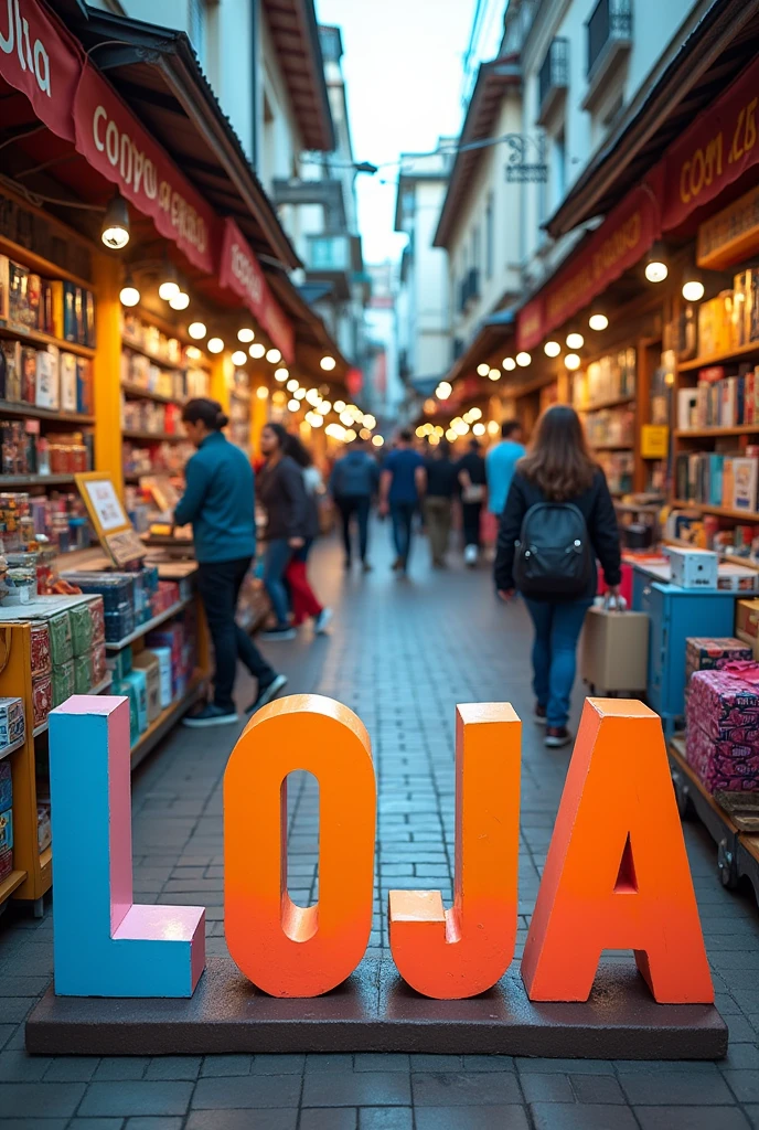 An image with a purchase and sale motive with various general consumer and technology items, also containing the word "LOJA" and below in smaller letters the word "COMPRA/VENTA"