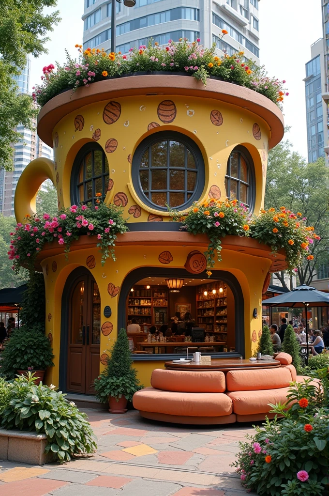 Coffee cup shaped cafeteria