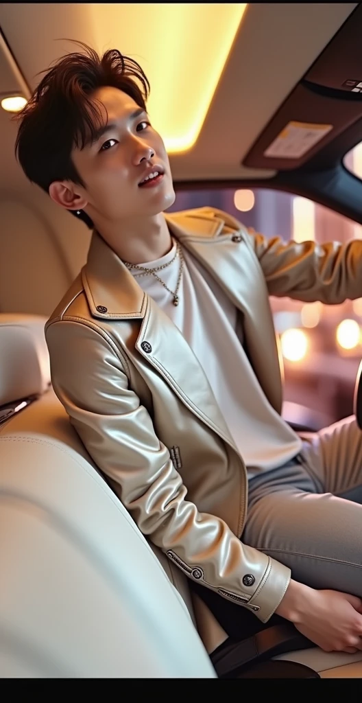 A photo of jungkook in a car
