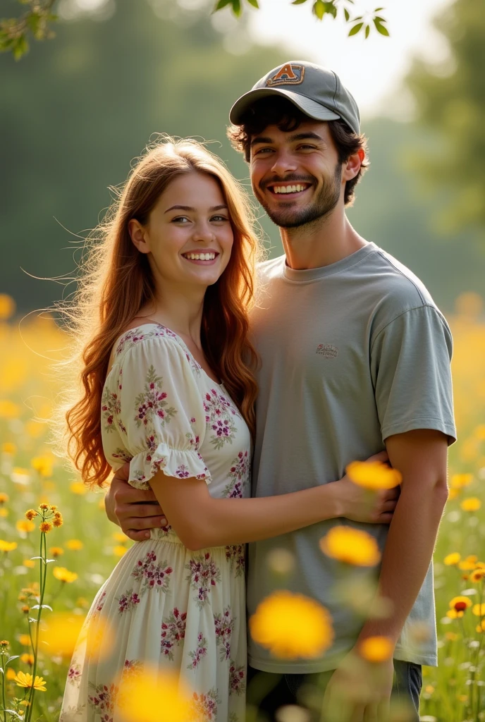 Two very happy teenagers as a perfect couple