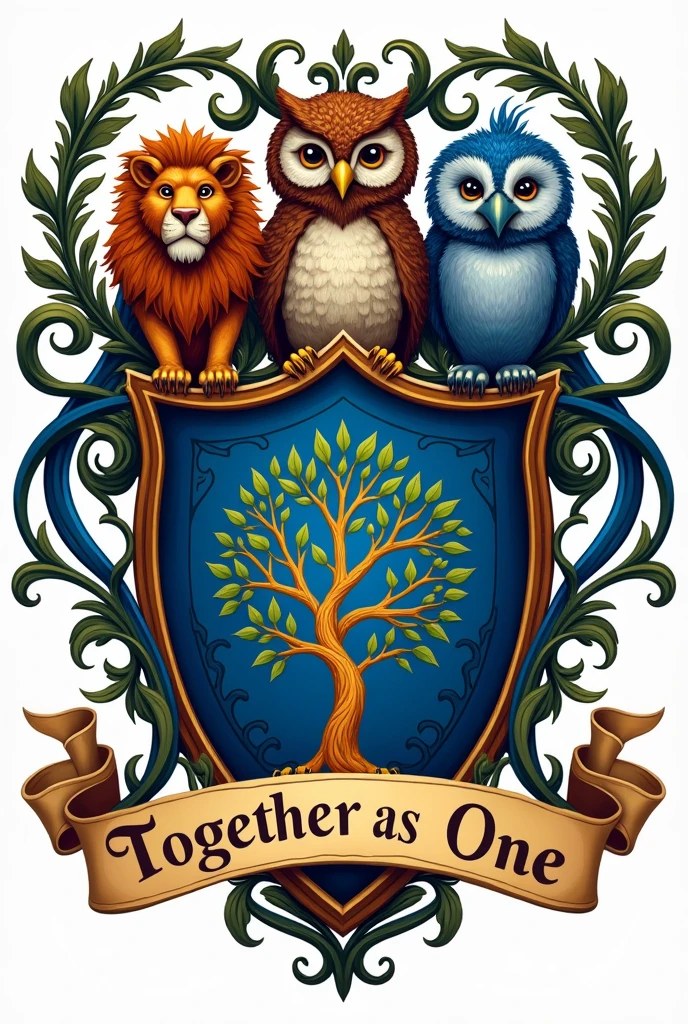 A coat of arms for a group of four friends.