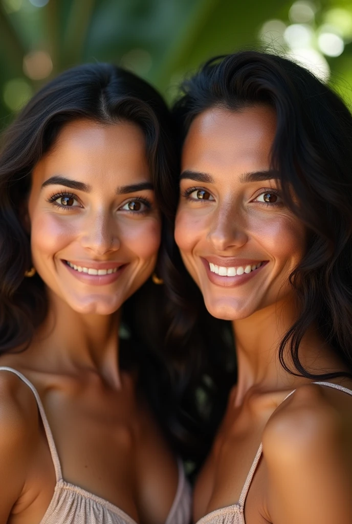 I NEED TWO IMAGES SIDE BY SIDE. ONE BEING THE BEFORE AND THE OTHER BEING THE AFTER. THE BEFORE SHOULD SHOW A BRAZILIAN WOMAN WITH MELASMA ON HER FOREHEAD AND THE AFTER SHOULD BE THE SAME BRAZILIAN WOMAN WITH VERY LITTLE MELASMA ON HER FOREHEAD. HIGHLY REAL IMAGE.