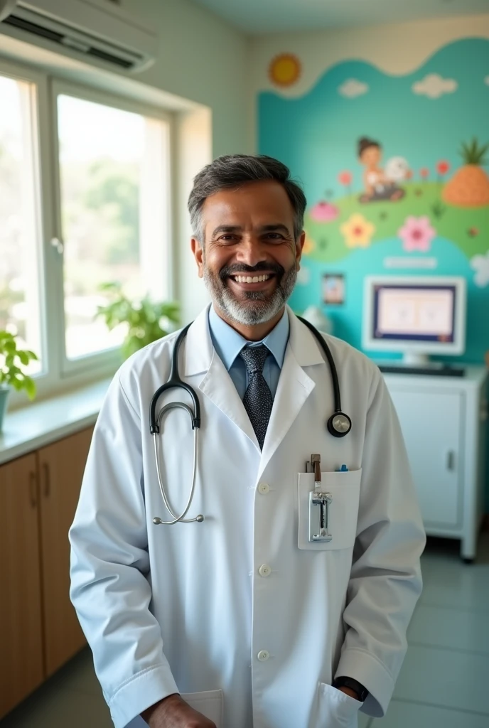 Dr. Sudhir’s New Clinic: Dr. Sudhir happily working in his new clinic, treating patients.