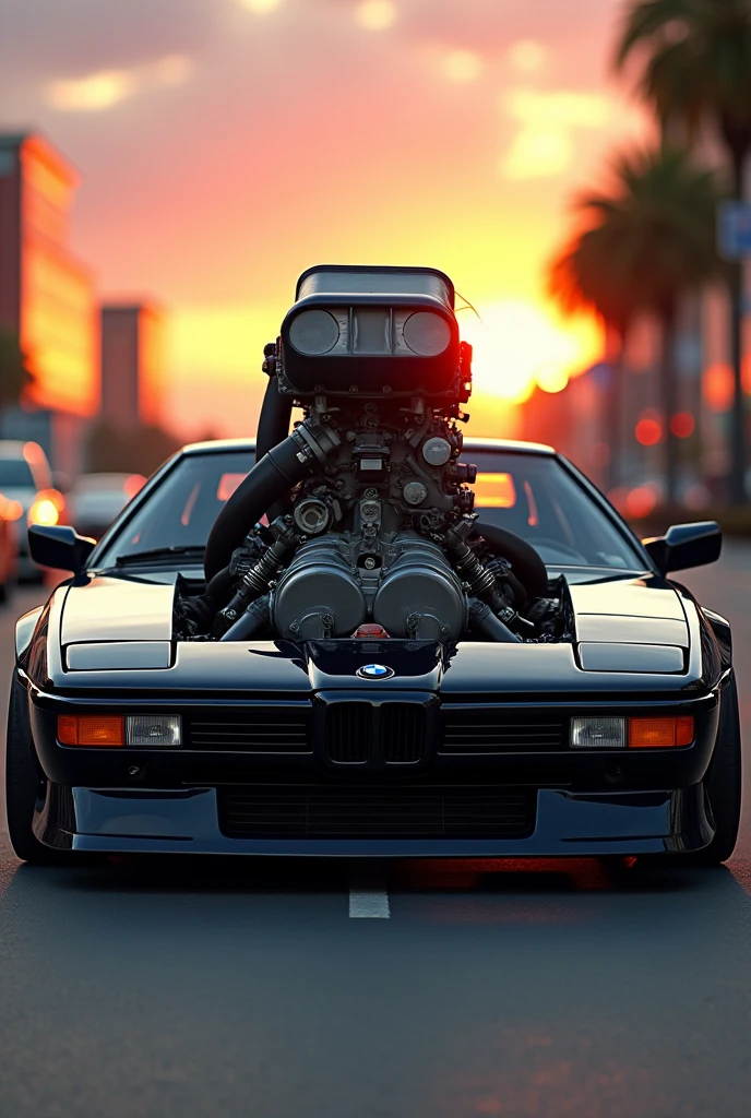 BMW M 1 with huge engine from bonnet older even bigger engine even much bigger older bit smaller BMW M1