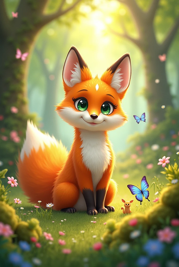 A furry girl completely naked without any clothes