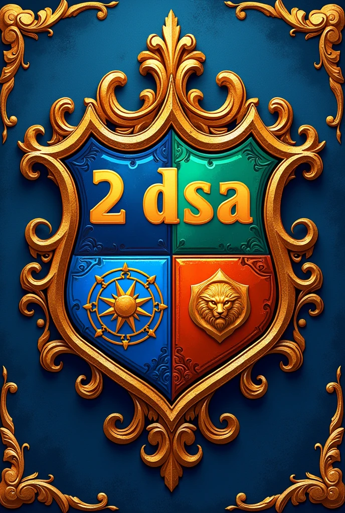 Create a crest for four friends, It must be written, 2 DSA and Fantastic Four 