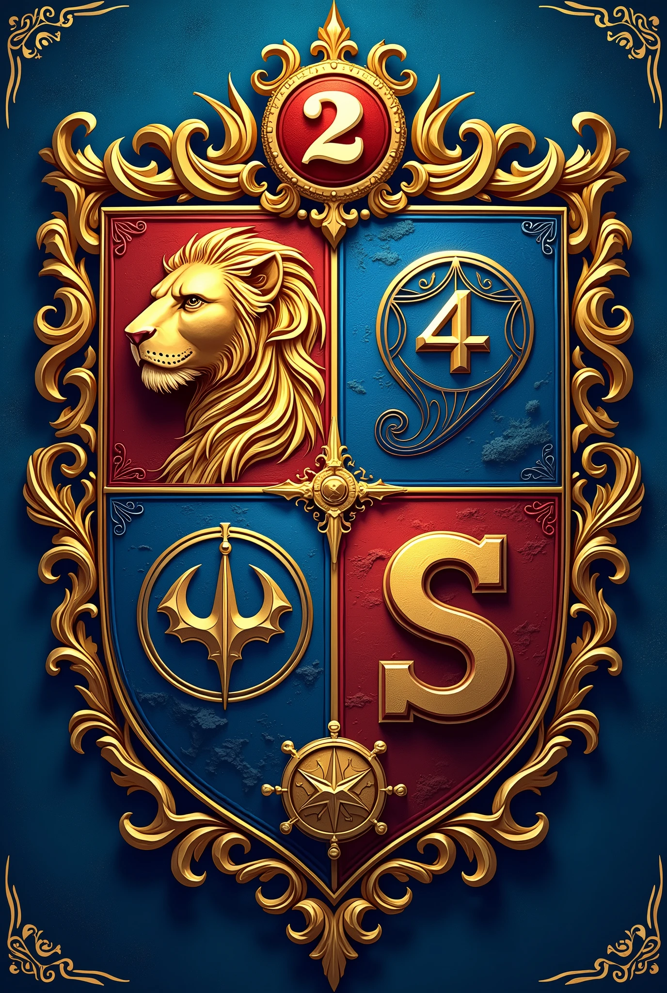 Create a crest for four friends, It must be written, 2 DSA and Fantastic Four 
