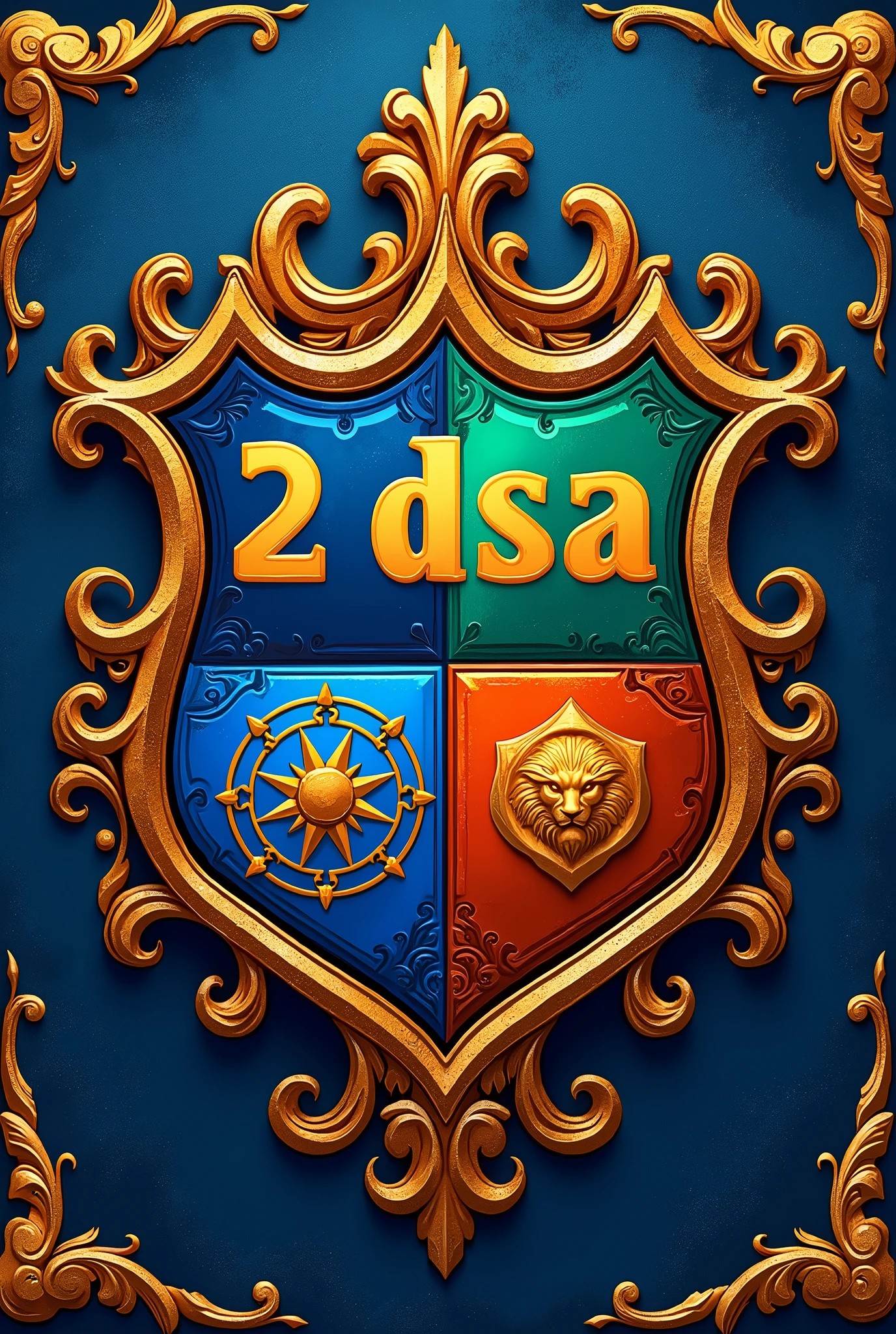 Create a crest for four friends, It must be written, 2 DSA and Fantastic Four
