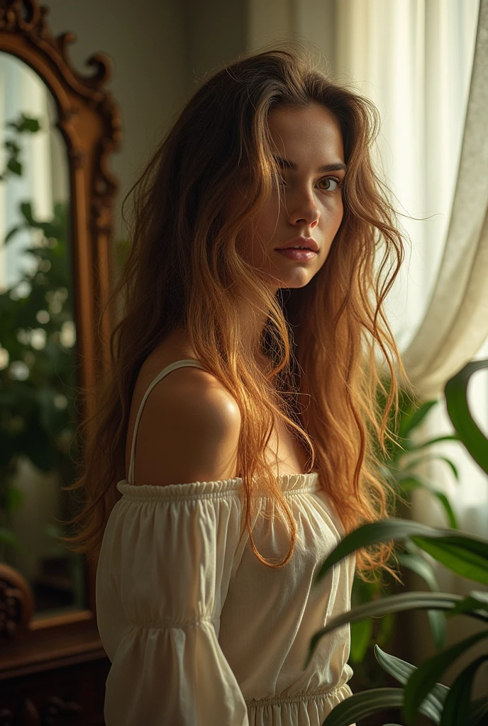 Woman with damaged hair 