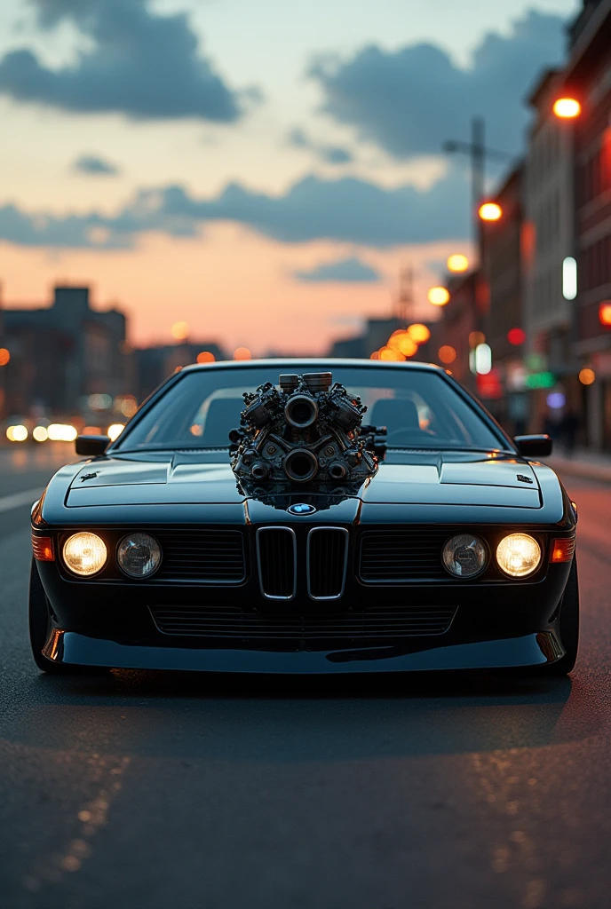 BMW M 1 with a huge engine from the hood older even larger engine even much larger older a bit smaller BMW M1 more realistic look the engine easier to represent M 1 more authentic look M 1 !