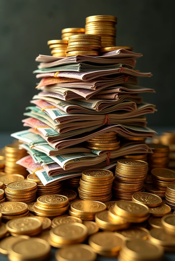 pile of money without background 