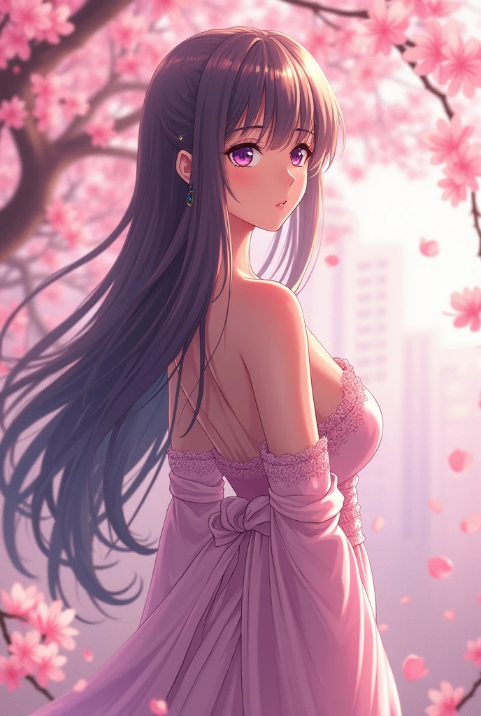 anime woman , tits without anything full tits