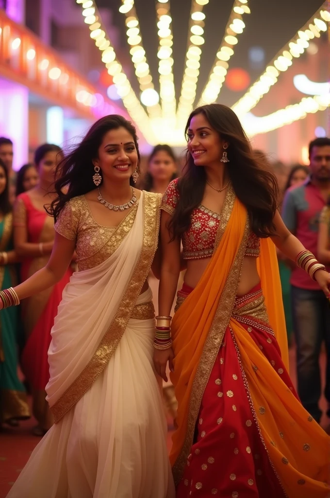 Mamta Banerjee and Rachana Banerjee dancing
