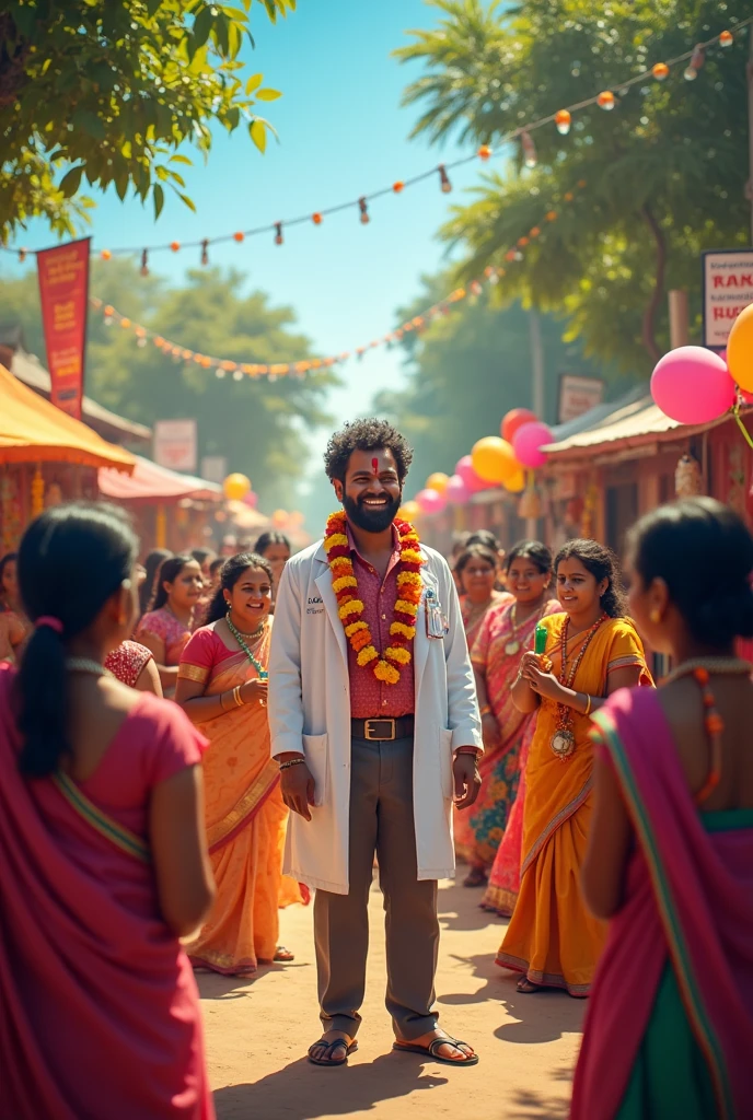 Celebration: A festive village celebration in honor of the new clinic and Dr. Sudhir.