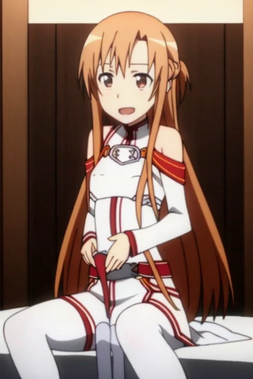 ((Highest quality)), ((masterpiece)), (be familiar with), Perfect Face, indoor, Bedroom, Watching the audience,
One woman, Yuuki Asuna,
Open Mouth, Ecstatic expression, blush, smile,
Small breasts, Flat Chest, , , child, Girl,
Long Hair, Long Hair,
Fully nude, Nipples exposed, Sex with a man with a big dick, 膣内ejaculation, Semen is taken, Insert a into your, Sex in the missionary position, , Leg spread,