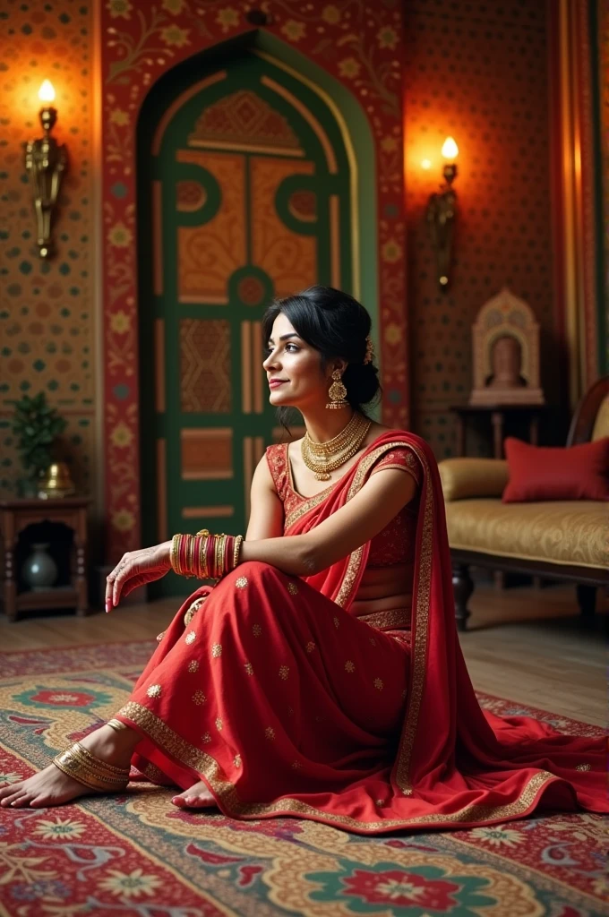 Indian woman showing her feet