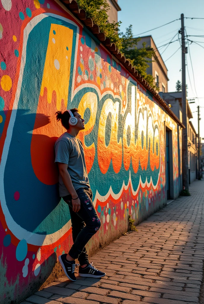 Wall graffitied with the name Leandro