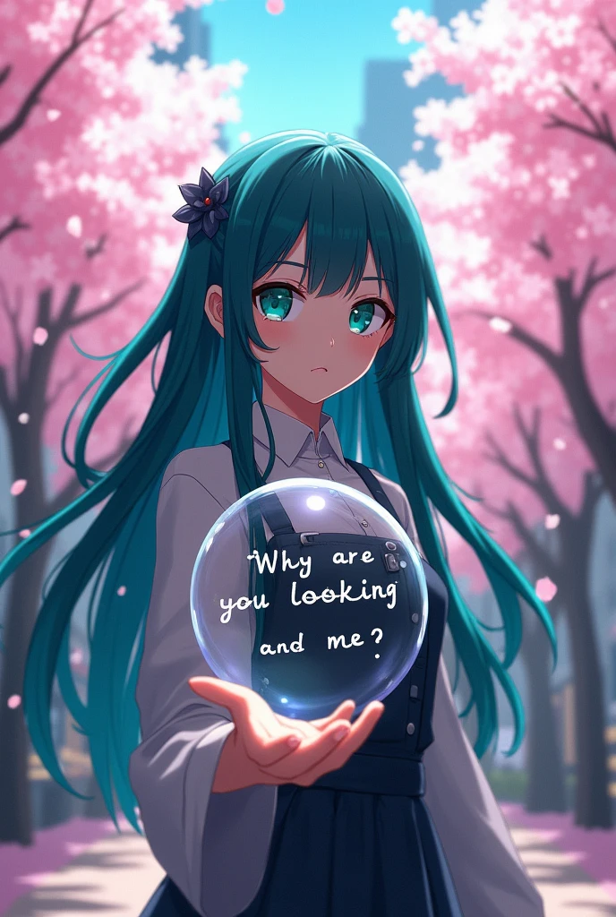 Anime girl, staring at you, With a serious face, With a floating bubble saying: Why are you looking at me? , Nice details, in manga she talking to someone