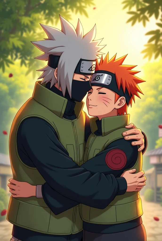 Kakashi Sensei hugging Naruto Shippuden